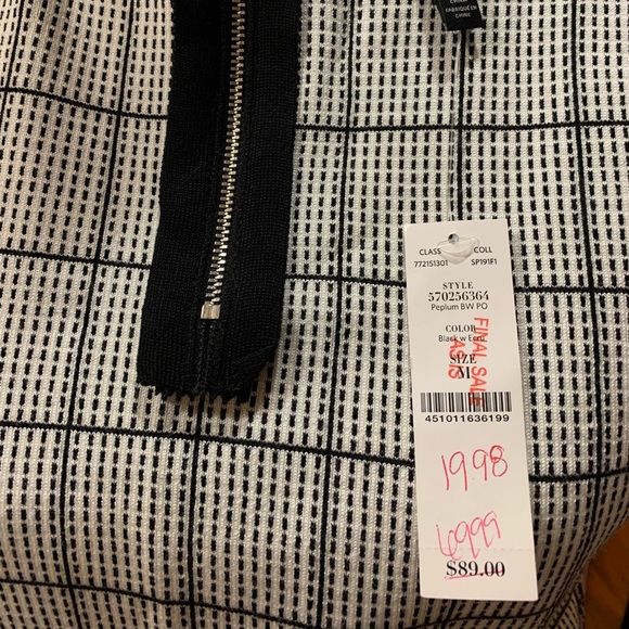 White House Black Market Peplum Top- Black and Ecru - Picture 9 of 9